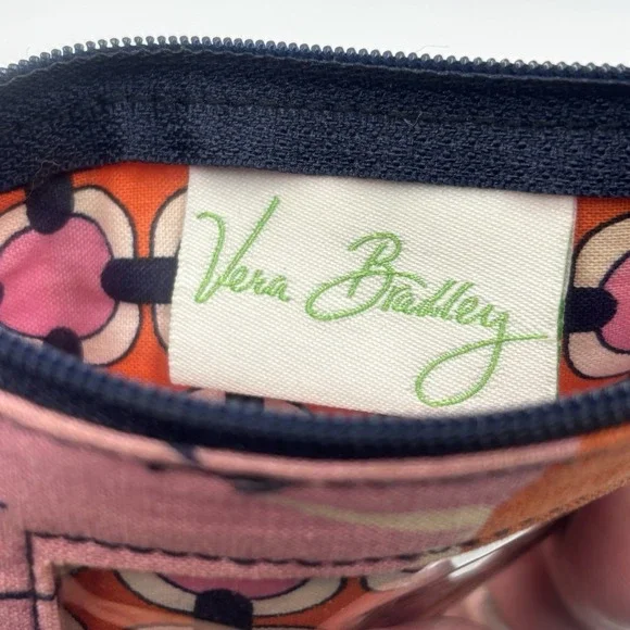 Vera Bradley Zip Coin Purse ID Holder Credit Card Case Pink Flowers Wallet‎ - Picture 10 of 12